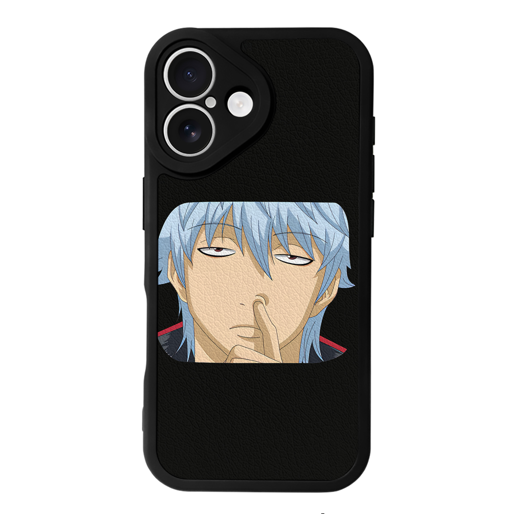 （画像用） ぎんたま 坂田銀時（さかたぎんとき） 神楽 志村新八（しむら しんぱち） GINTAMA Sakata Gintoki Kagura Shimura Shinpachi 【iPhone 16シリーズ対応】シリコンスマホケース（レザー調） 材質：シリコン